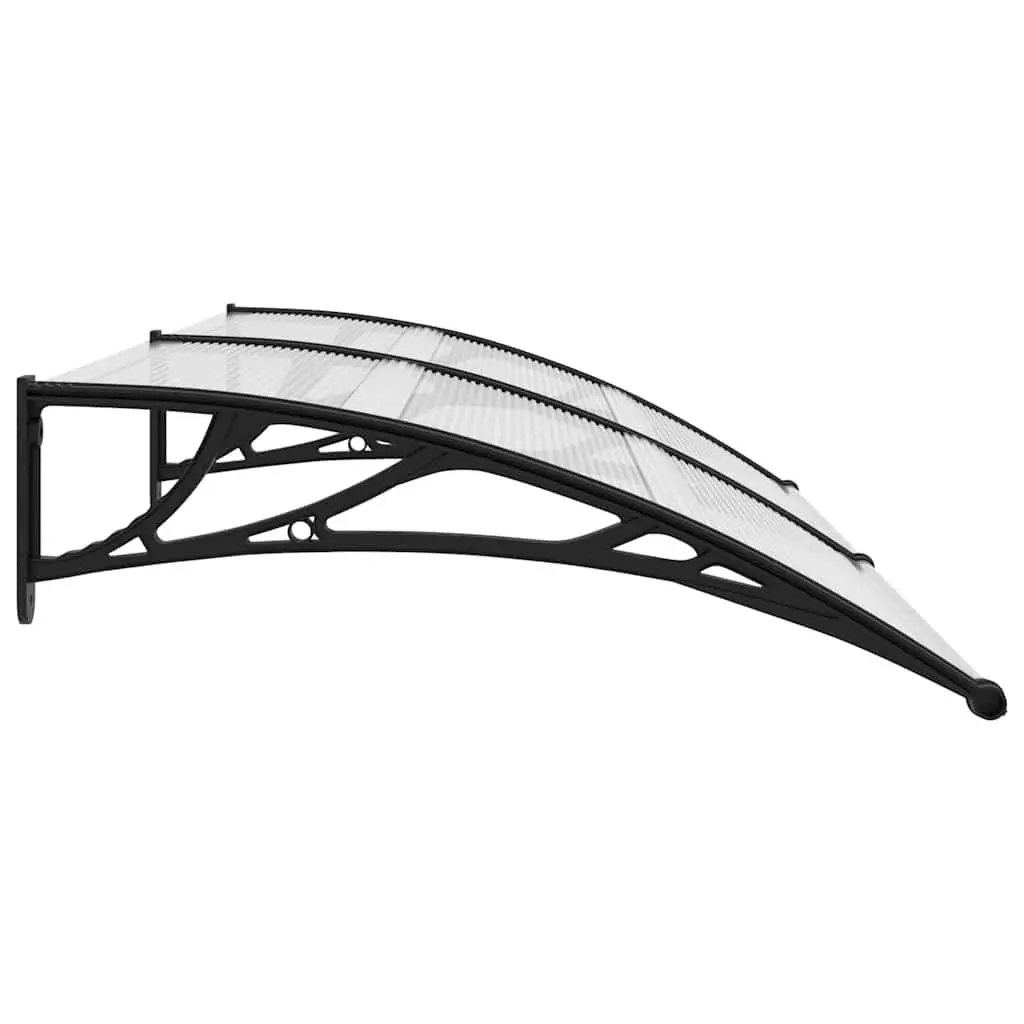 Door Canopy 200x100cm Black Polycarbonate Outdoor Entrance Shelter