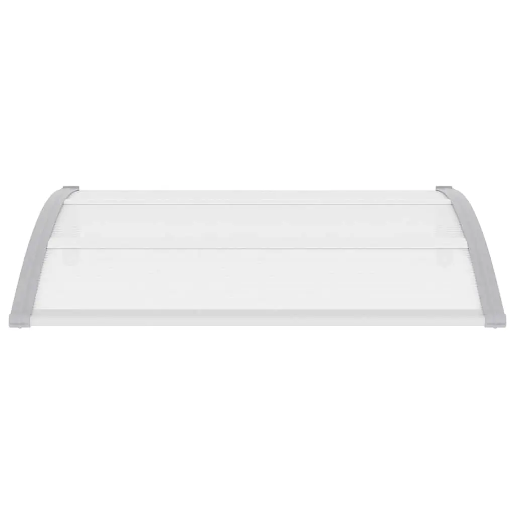 Door Canopy 120x100 cm Grey Polycarbonate Awning Shelter Outdoor