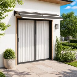 Stylish Black 240x100cm Door Canopy for Your Home