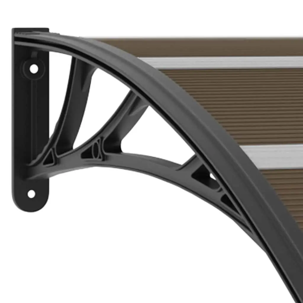 Door Canopy 240x100cm Black Hollow Polycarbonate Awning Porch Shelter