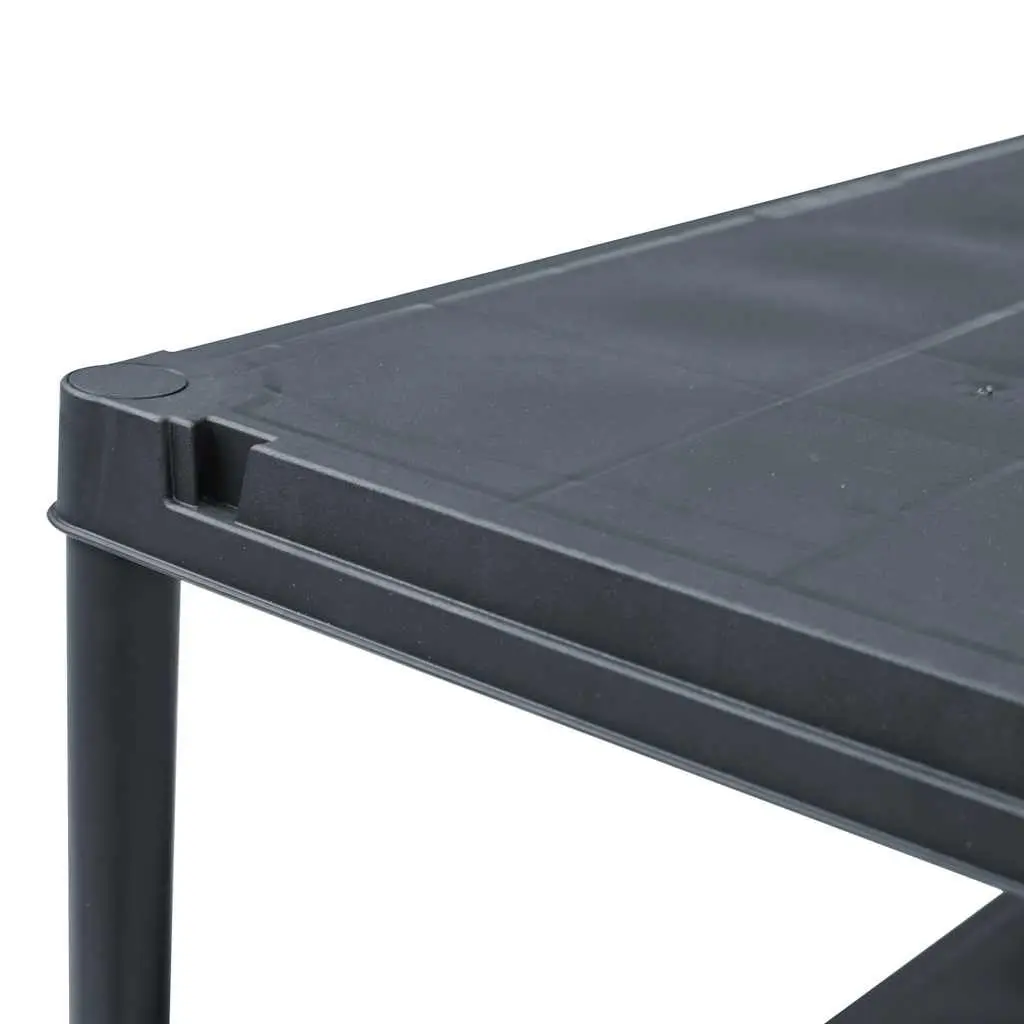 Storage Shelf Rack 60x30x180 cm Black Plastic Sturdy Durable Easy Assembly