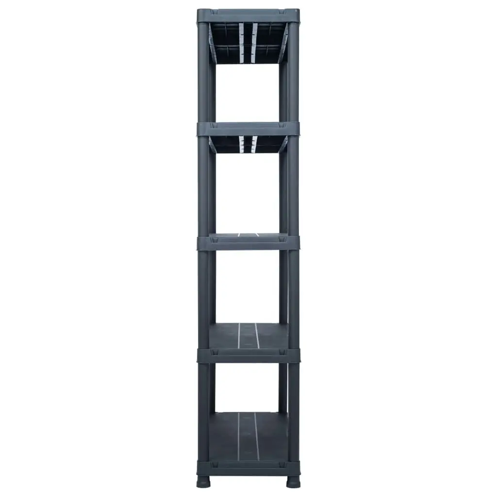 Plastic Storage Shelf Rack Black Industrial Shelving Unit 250kg Capacity