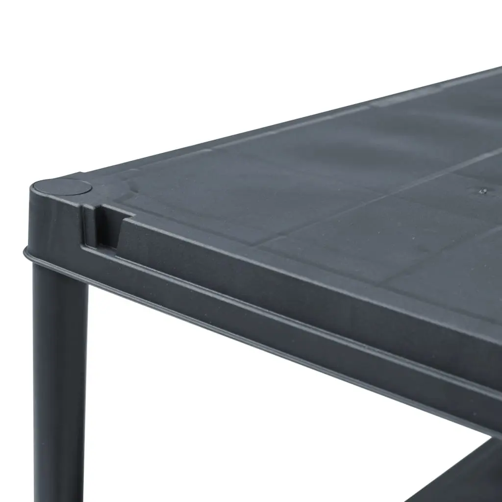Plastic Storage Shelf Rack Black Industrial Shelving Unit 250kg Capacity