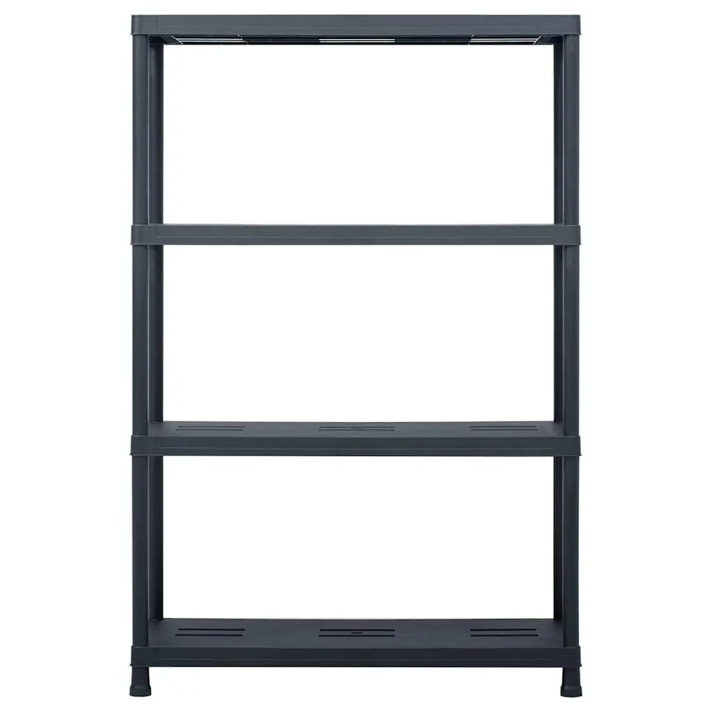 Plastic Storage Shelf Rack 90x40x138 cm Durable Black Shelving Unit for Organizing Items