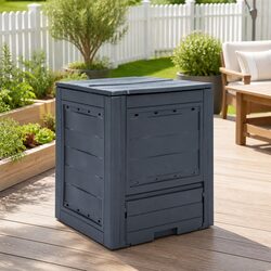 Garden Composter Square Bin Waste Container Organic Recycling 260L Grey