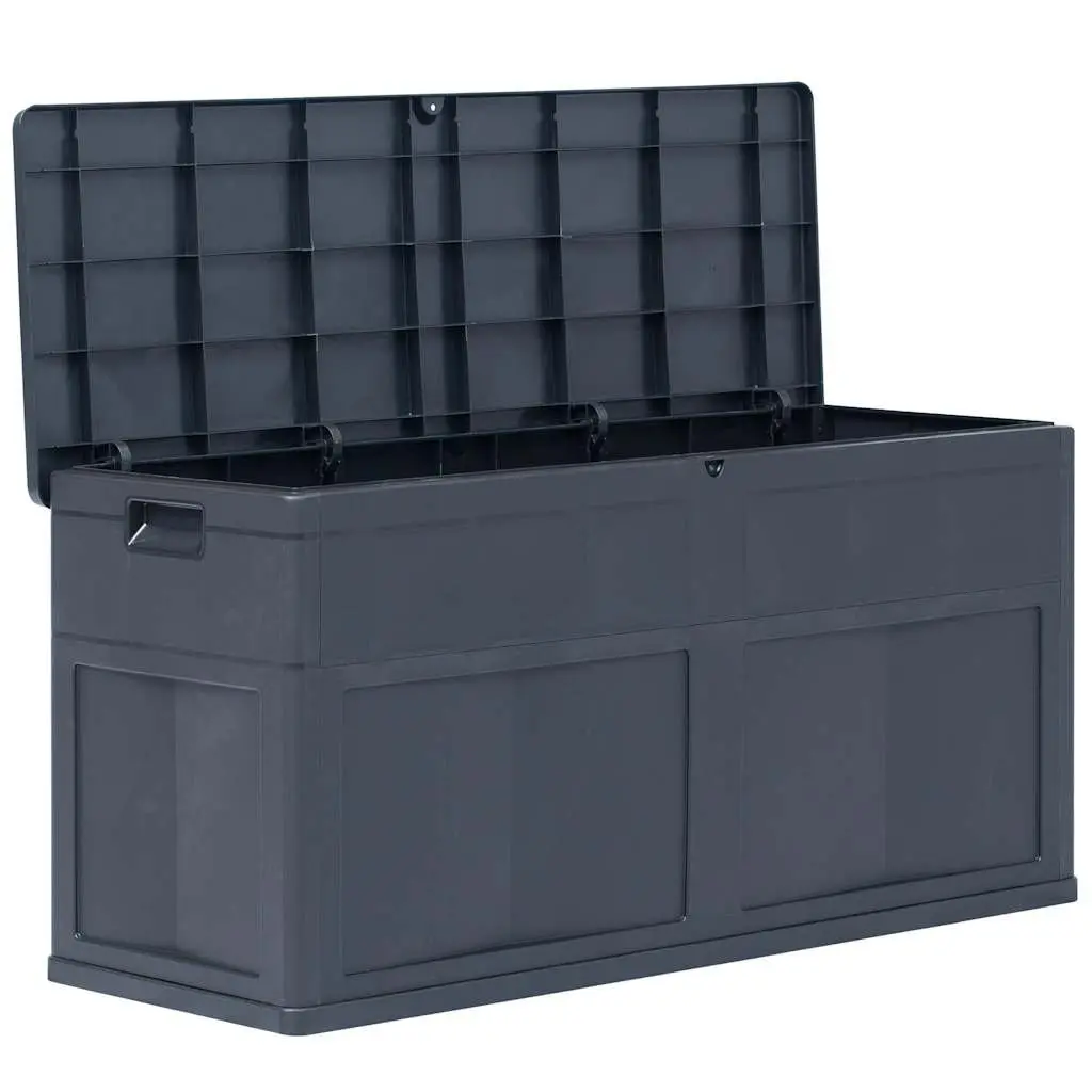 Outdoor Storage Box 320L Weather-Resistant Plastic Black Garden Patio Shed