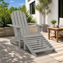 Grey Outdoor Armchair and Ottoman for Your Patio
