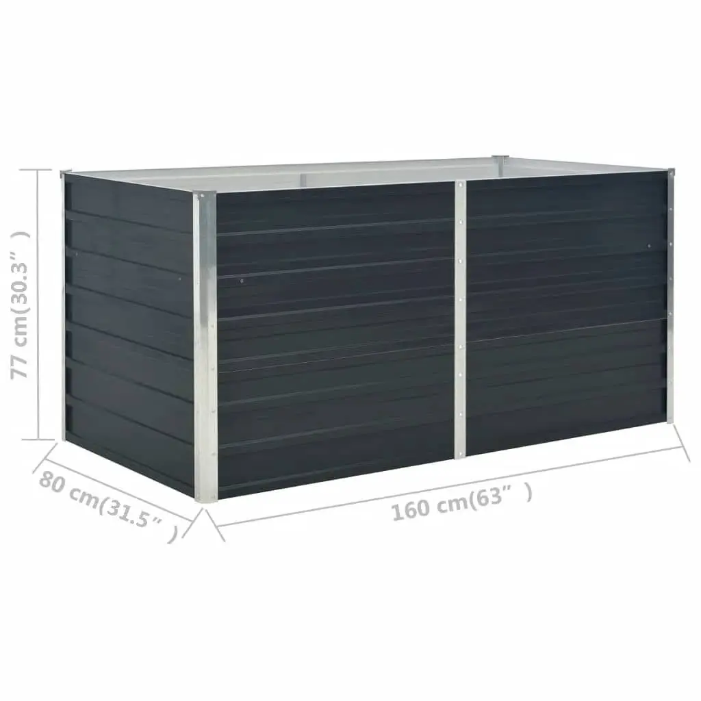 Raised Garden Bed 160x80x77 cm Galvanised Steel Outdoor Planter Box