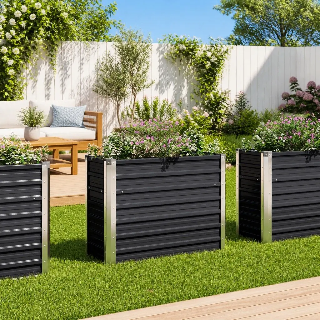 Garden Raised Bed 100x40x77 cm Galvanised Steel Planter Box