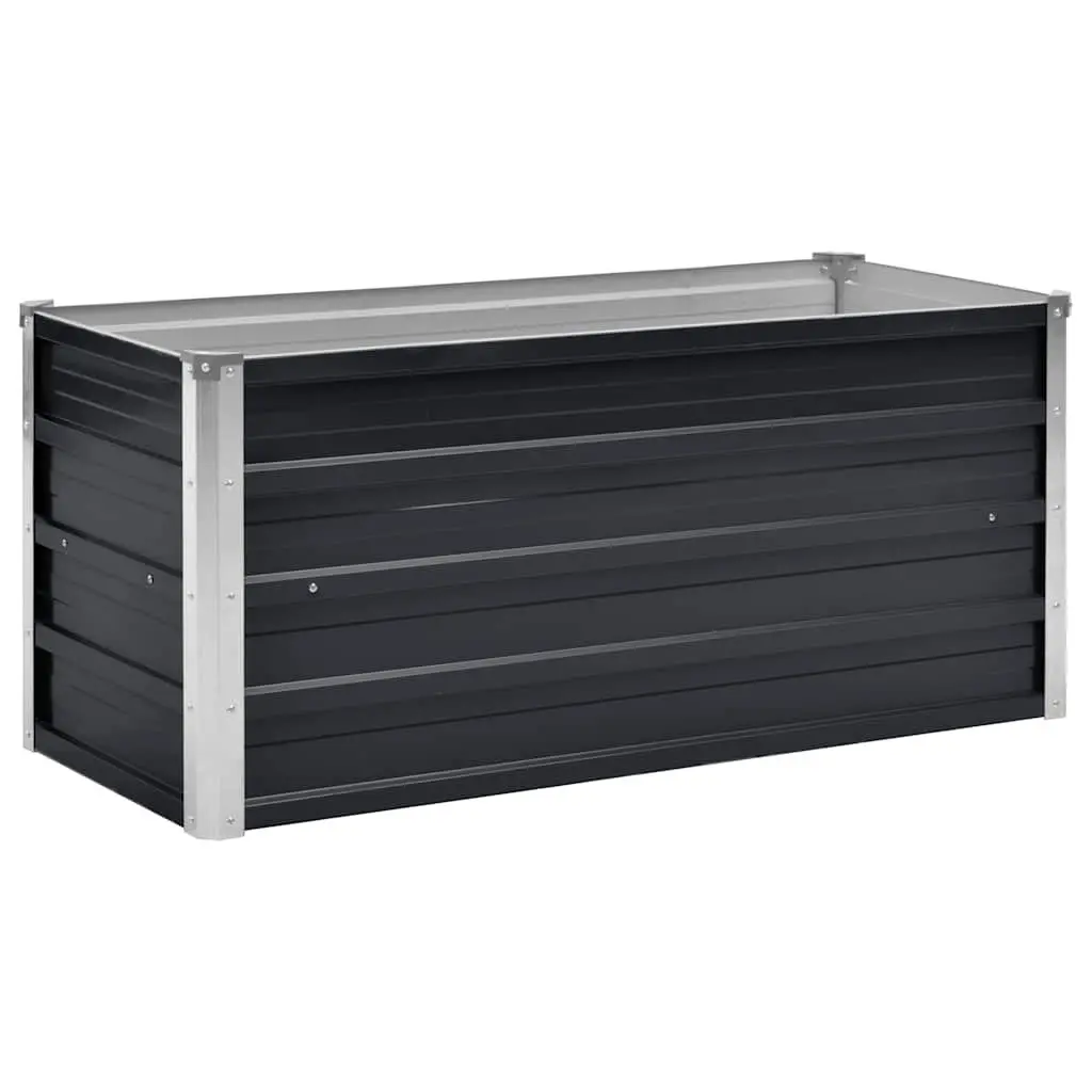 Raised Garden Bed Planter 100 x 40 x 45 cm Galvanised Steel Anthracite Outdoor Patio Balcony