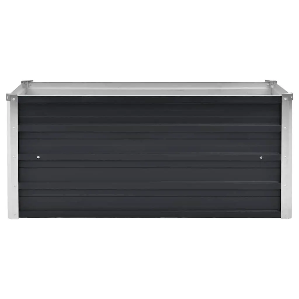 Raised Garden Bed Planter 100 x 40 x 45 cm Galvanised Steel Anthracite Outdoor Patio Balcony