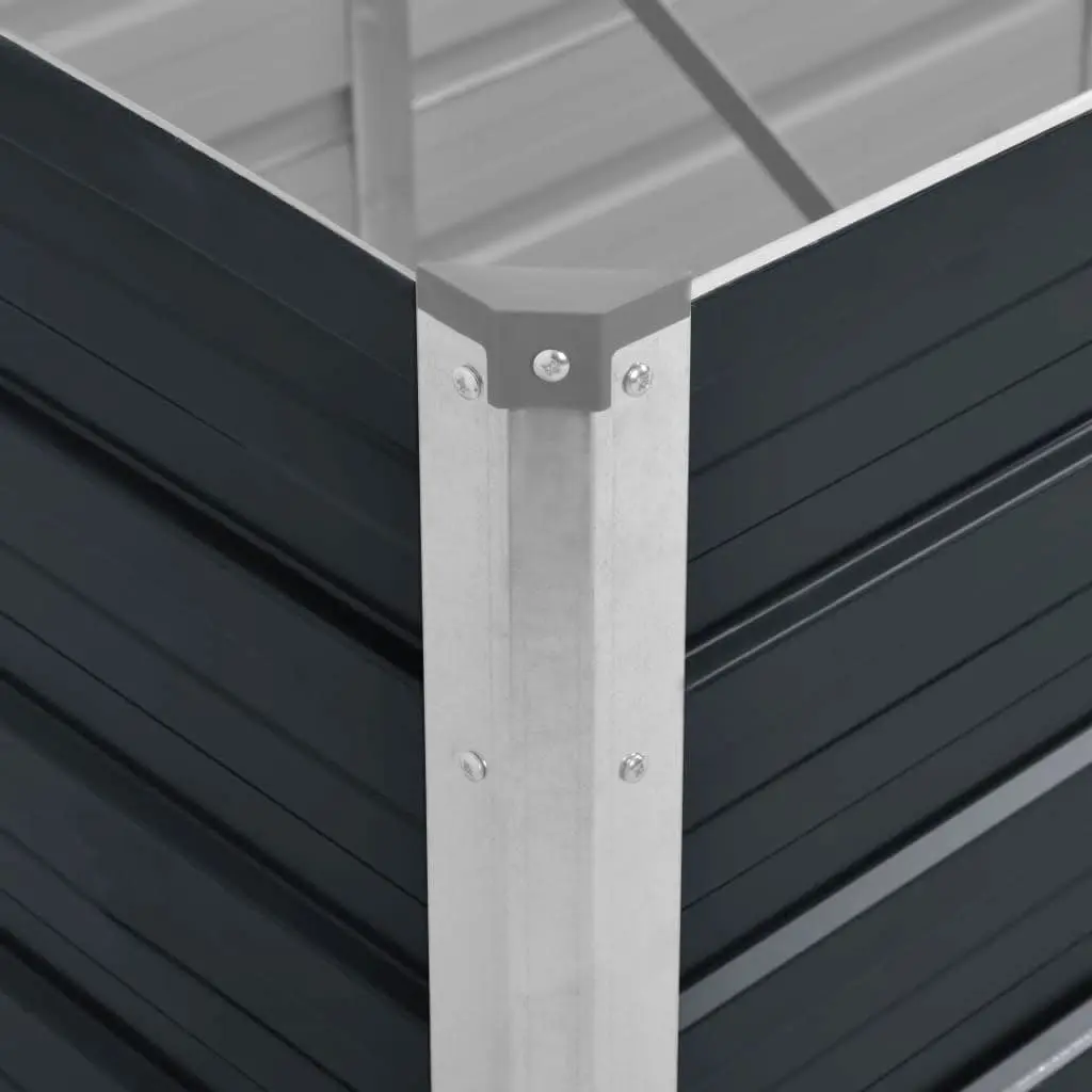Raised Garden Bed Planter 100 x 40 x 45 cm Galvanised Steel Anthracite Outdoor Patio Balcony