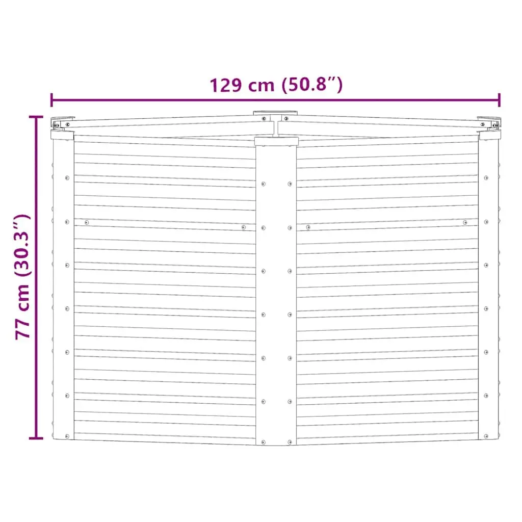 Garden Raised Bed Planter Box 129x129x77cm Galvanised Steel Outdoor