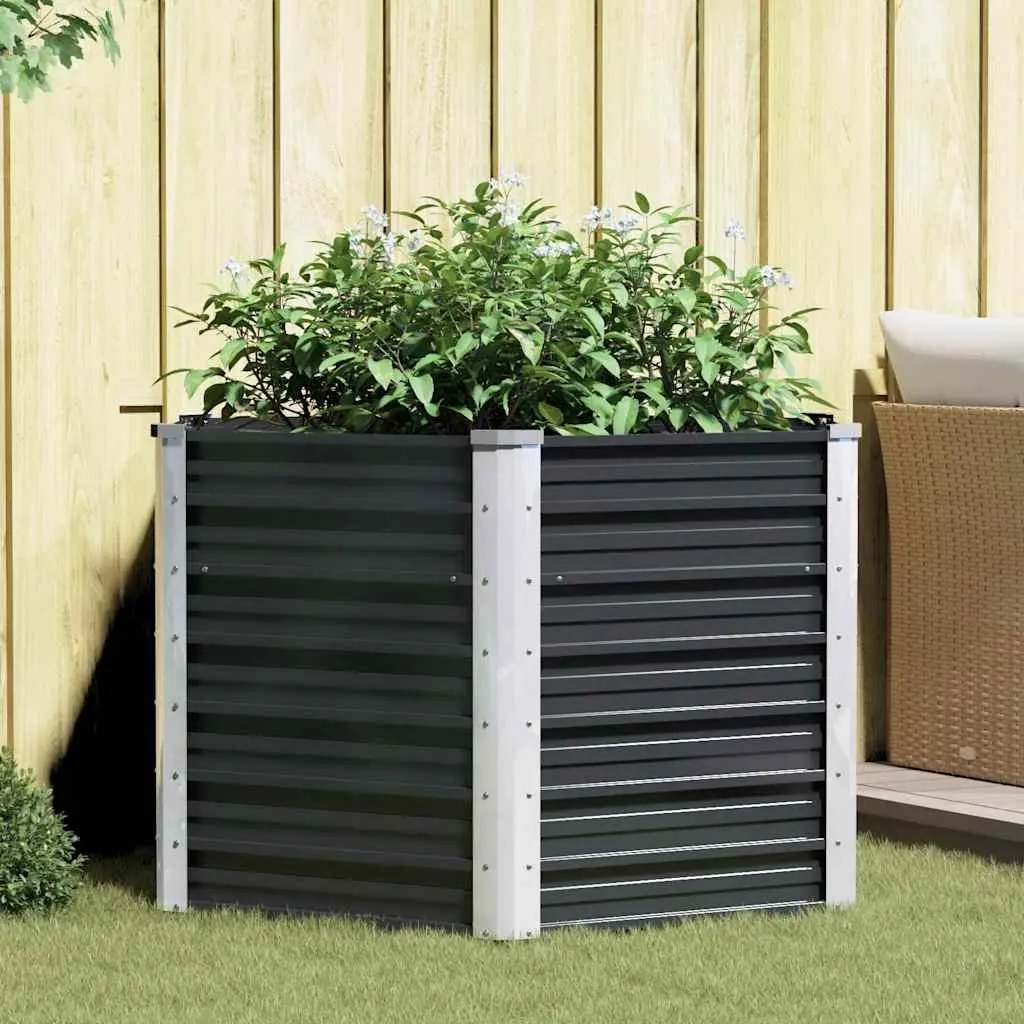 Garden Raised Bed Planter Box 129x129x77cm Galvanised Steel Outdoor