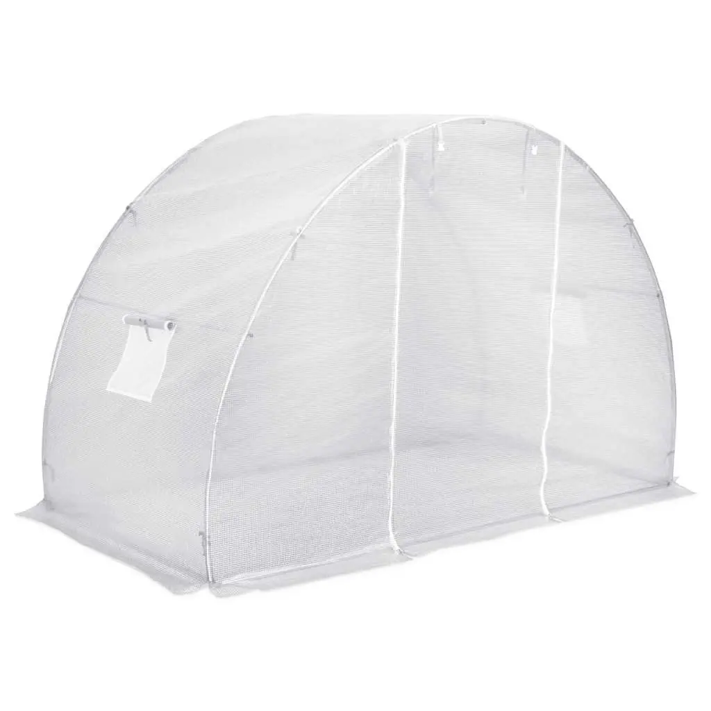 Greenhouse 4.5 m² White Plant House with Ventilation Windows and Door Frame