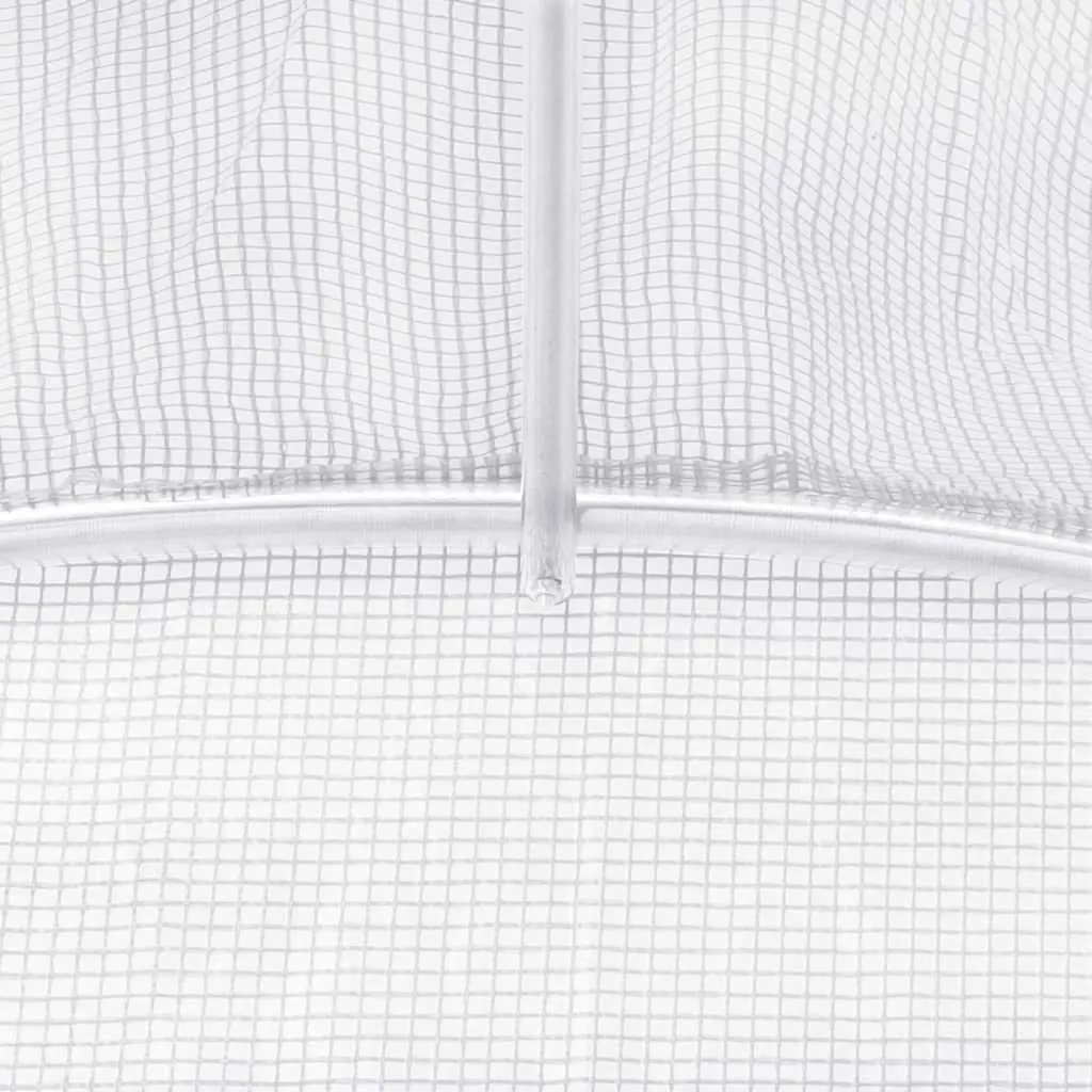 Greenhouse 4.5 m² White Plant House with Ventilation Windows and Door Frame