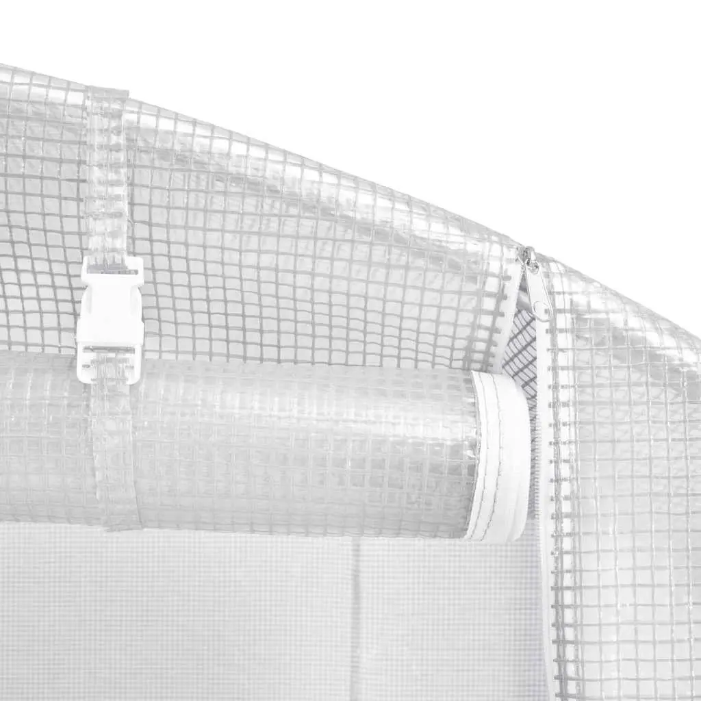 Greenhouse 4.5 m² White Plant House with Ventilation Windows and Door Frame