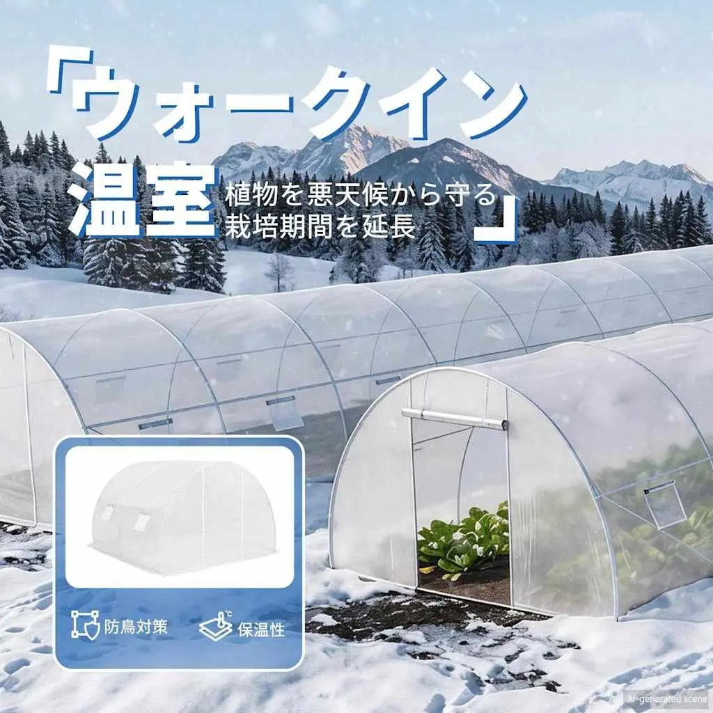 Greenhouse 9m² 300x300x200cm White PE Mesh Ventilation Windows Door