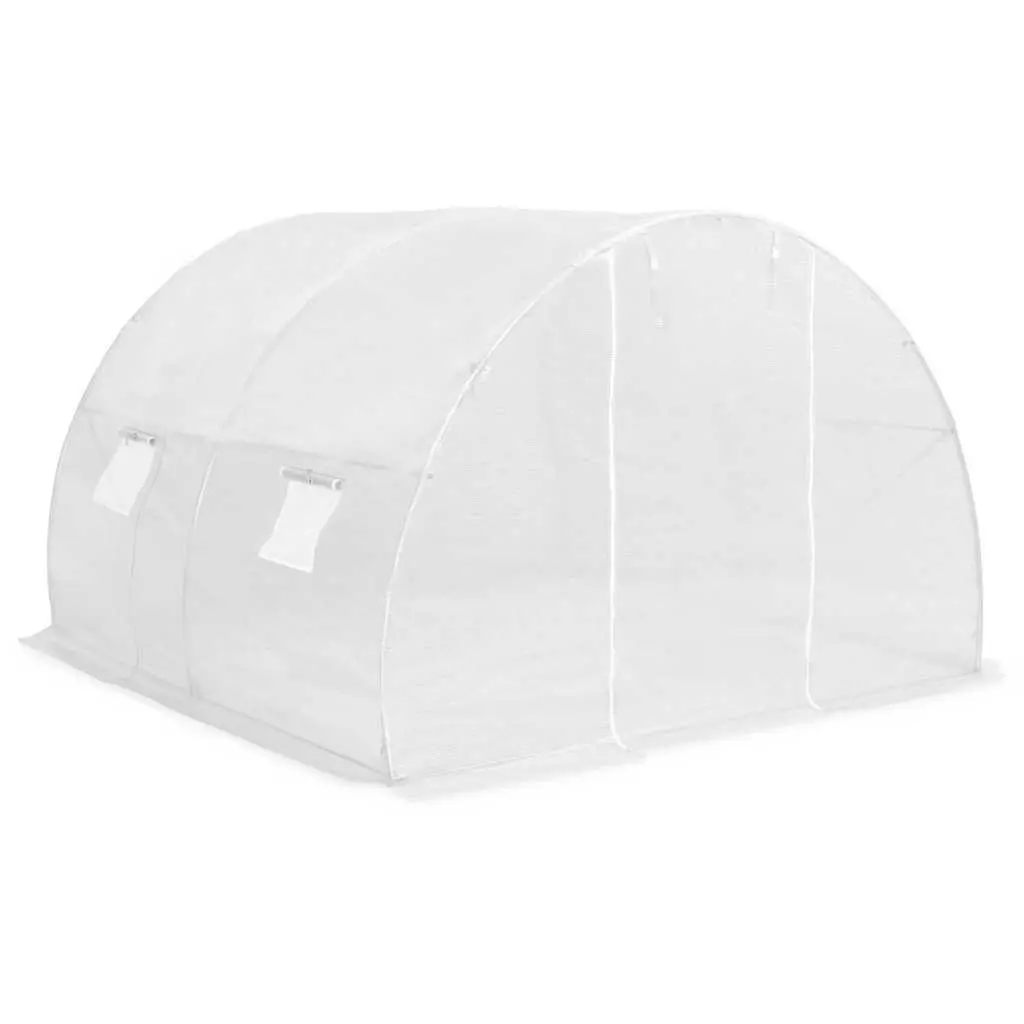 Greenhouse 9m² 300x300x200cm White PE Mesh Ventilation Windows Door