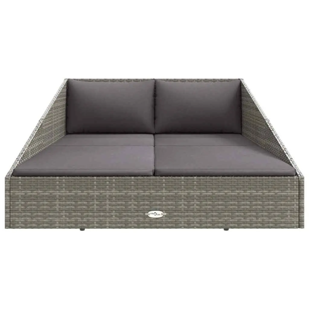 Outdoor Daybed 110x200cm 2-Person Weather-Resistant PE Rattan with Cushions