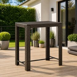 Enhance Your Outdoor Space with This Brown Bar Table