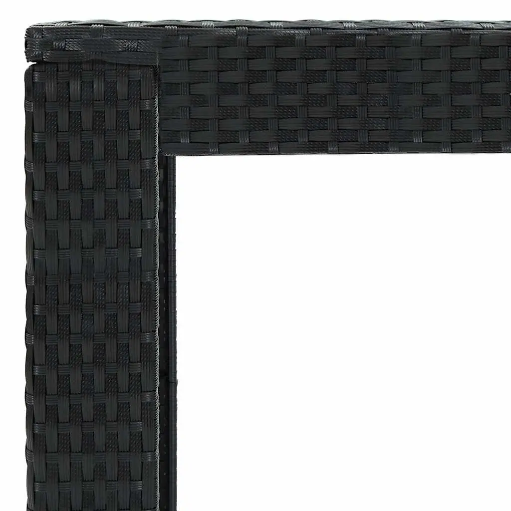 Bar Table Black High Top PE Rattan Steel Frame for Outdoor Garden Patio Furniture
