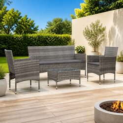 Enhance Your Outdoor Space with a Stylish 4-Piece Lounge Set