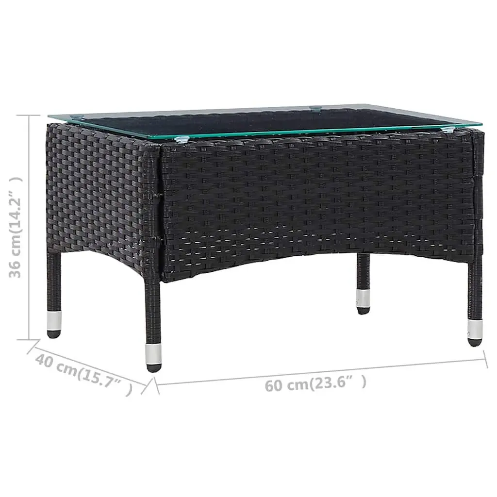 Outdoor Coffee Table Black Rattan Garden Furniture Side End Couch Table Easy
