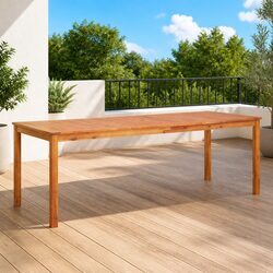 Elevate Your Outdoor Space with Our Solid Acacia Dining Table