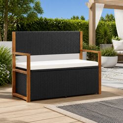 Enhance Your Garden with the 115cm Black Outdoor Storage Bench