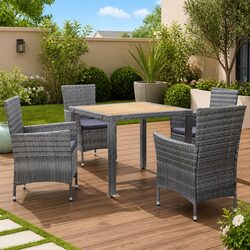 Elevate Your Outdoor Dining with a 5 Piece Grey Set