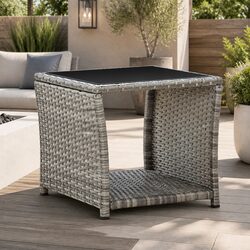Enhance Your Patio with a Grey Poly Rattan Coffee Table