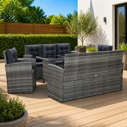 Stylish Outdoor Dining Set - 5 Pieces with Cushions