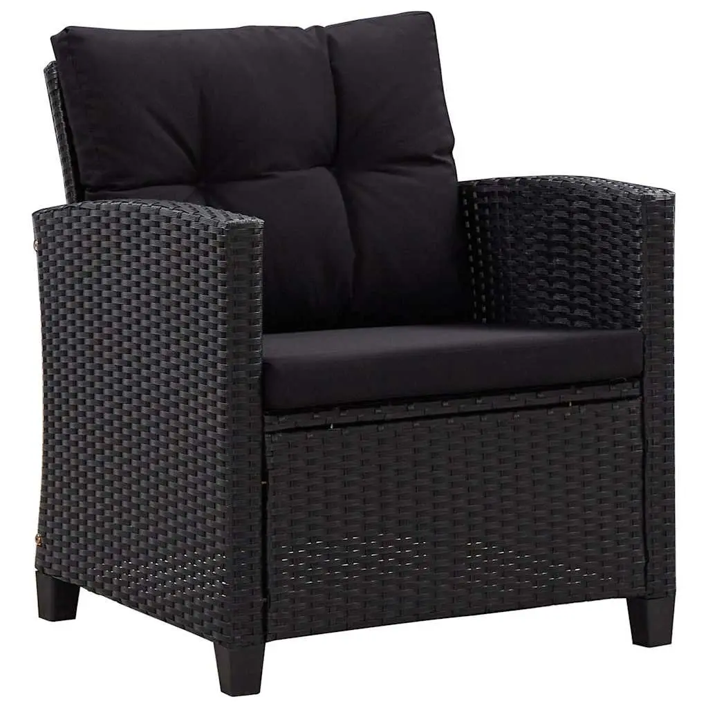 Outdoor Garden Sofa Set 6 Piece Weather Resistant PE Rattan Modular Sectional Patio Furniture Black