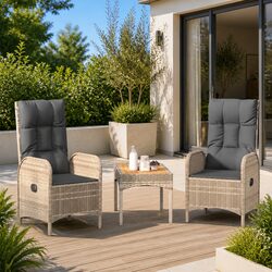 Modern Outdoor Seating 2 pcs Rattan Chairs with Cushions
