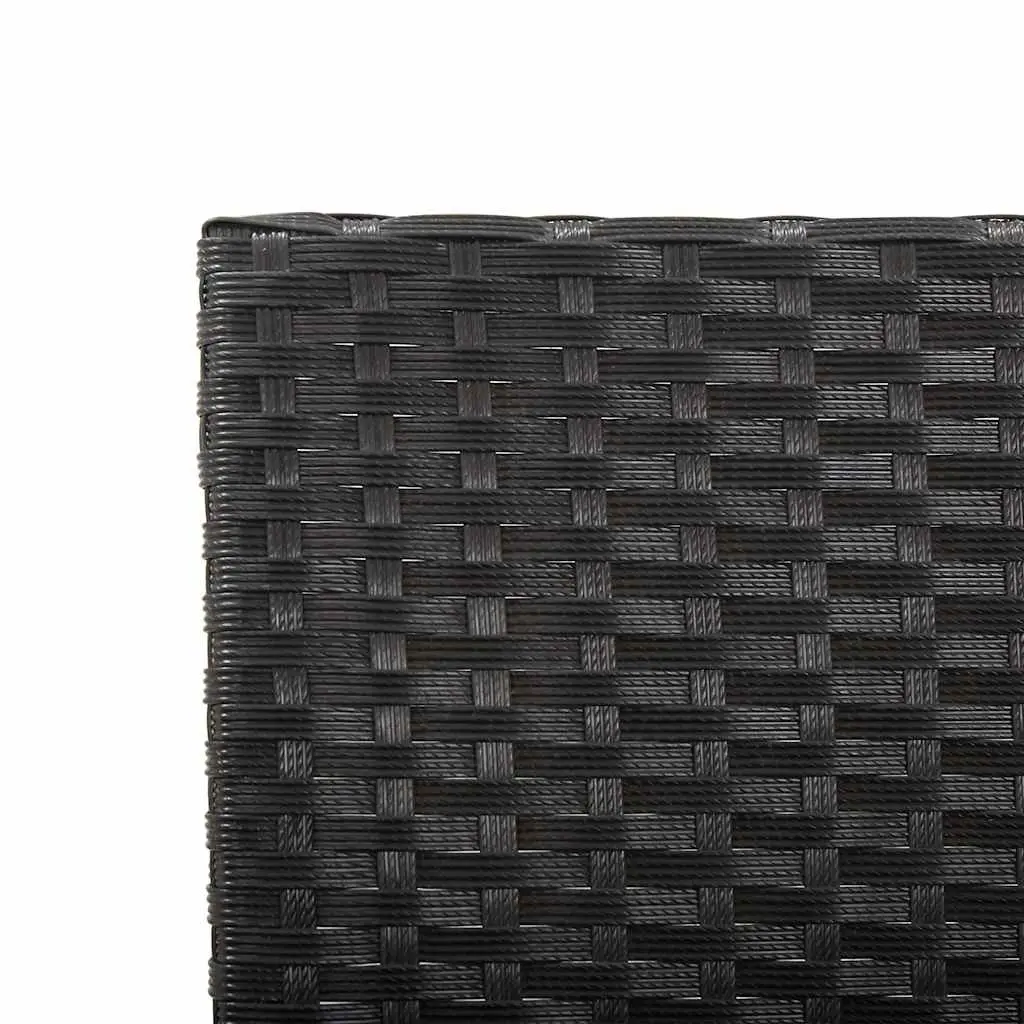 Outdoor Garden Bench 176cm Adjustable Rattan Black
