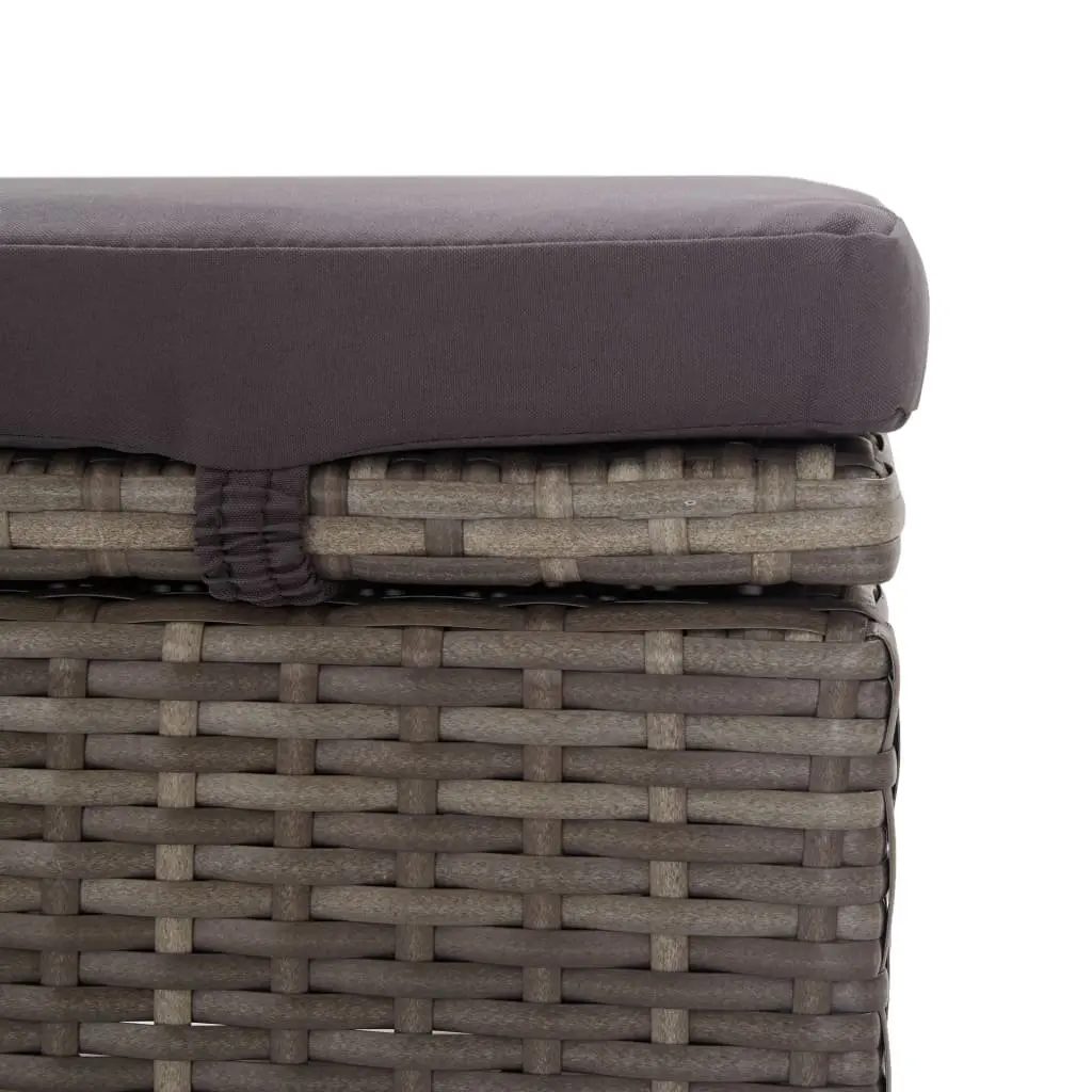 Sun Lounger with Foldable Canopy Adjustable Armrests Padded Cushion Weather Resistant PE Rattan Outdoor Patio Chair