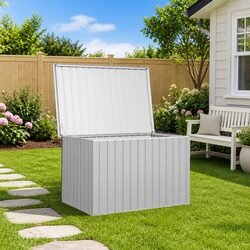 Enhance Your Outdoor Space with This Grey Storage Box