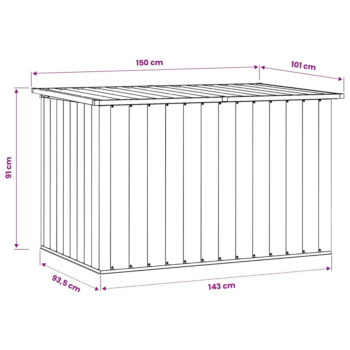 Garden Storage Box 149 x 99 x 93 cm Anthracite Outdoor Patio Deck Cushion Pillow Blanket Tool