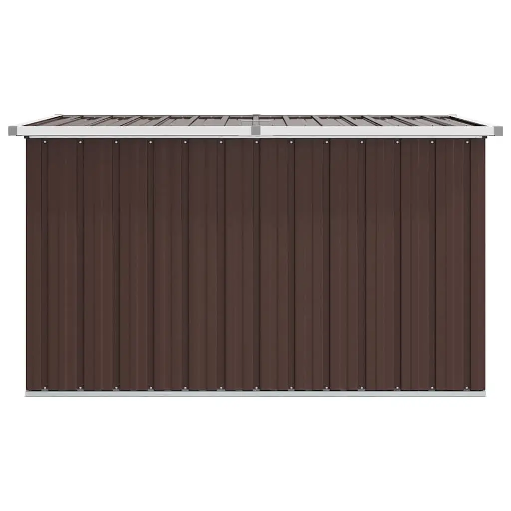 Garden Storage Box Brown Galvanised Steel Frame Outdoor Patio Deck Furniture