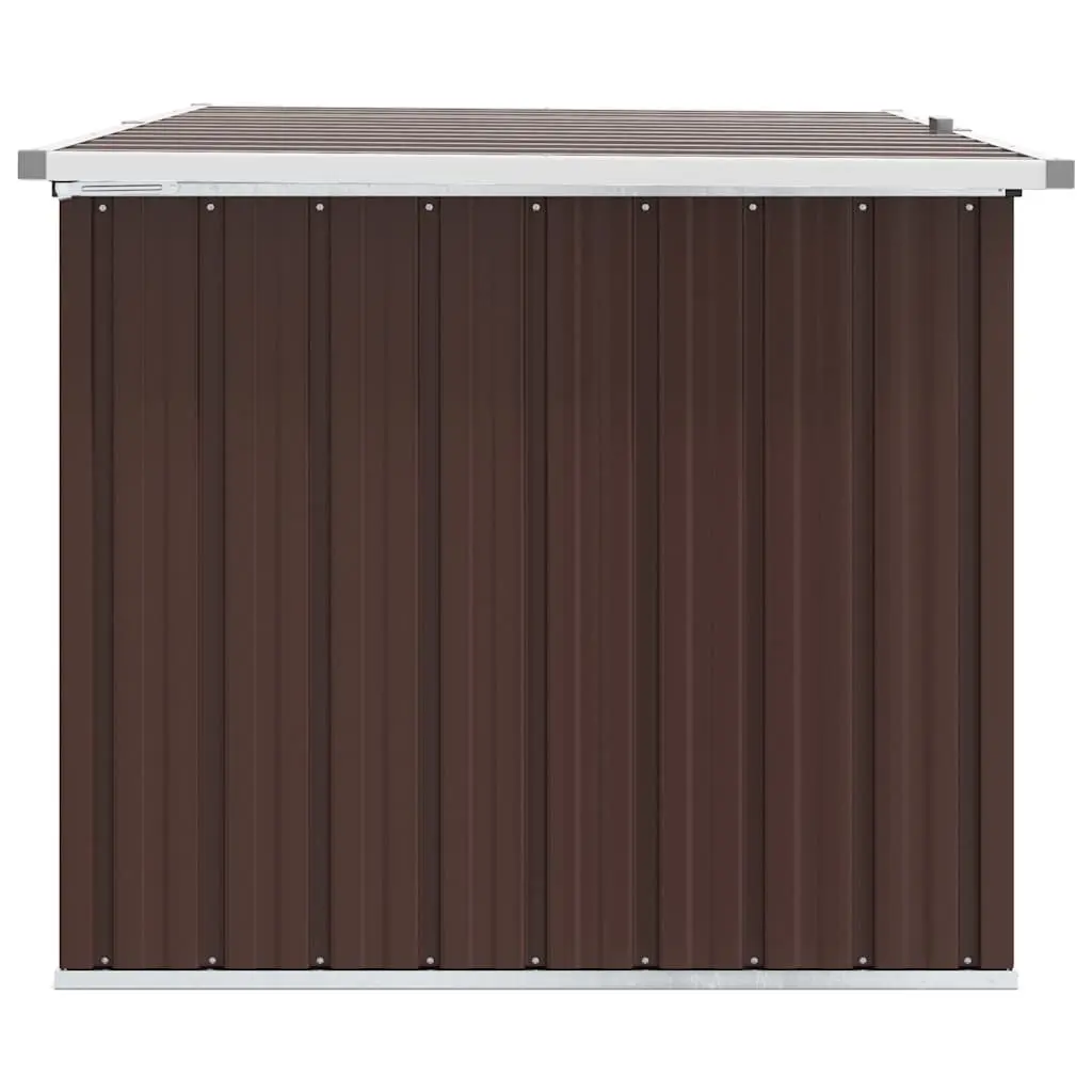 Garden Storage Box Brown Galvanised Steel Frame Outdoor Patio Deck Furniture