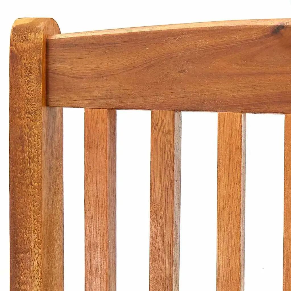 Folding Outdoor Chairs 4 Pieces Brown Weather-Resistant Solid Acacia Wood Garden Patio Dining Set