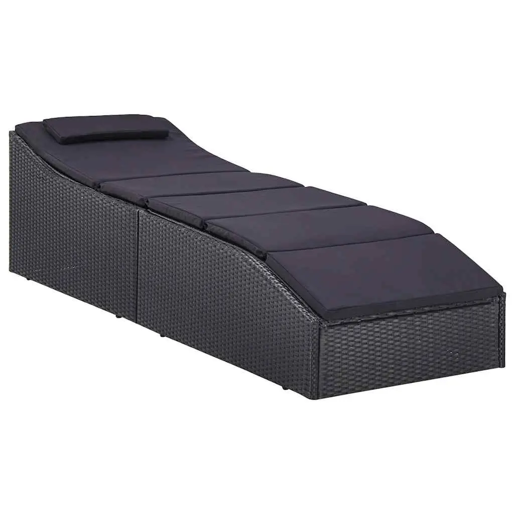 Sun Lounger Recliner Chair Outdoor Sunbed Poly Rattan Garden Patio Furniture