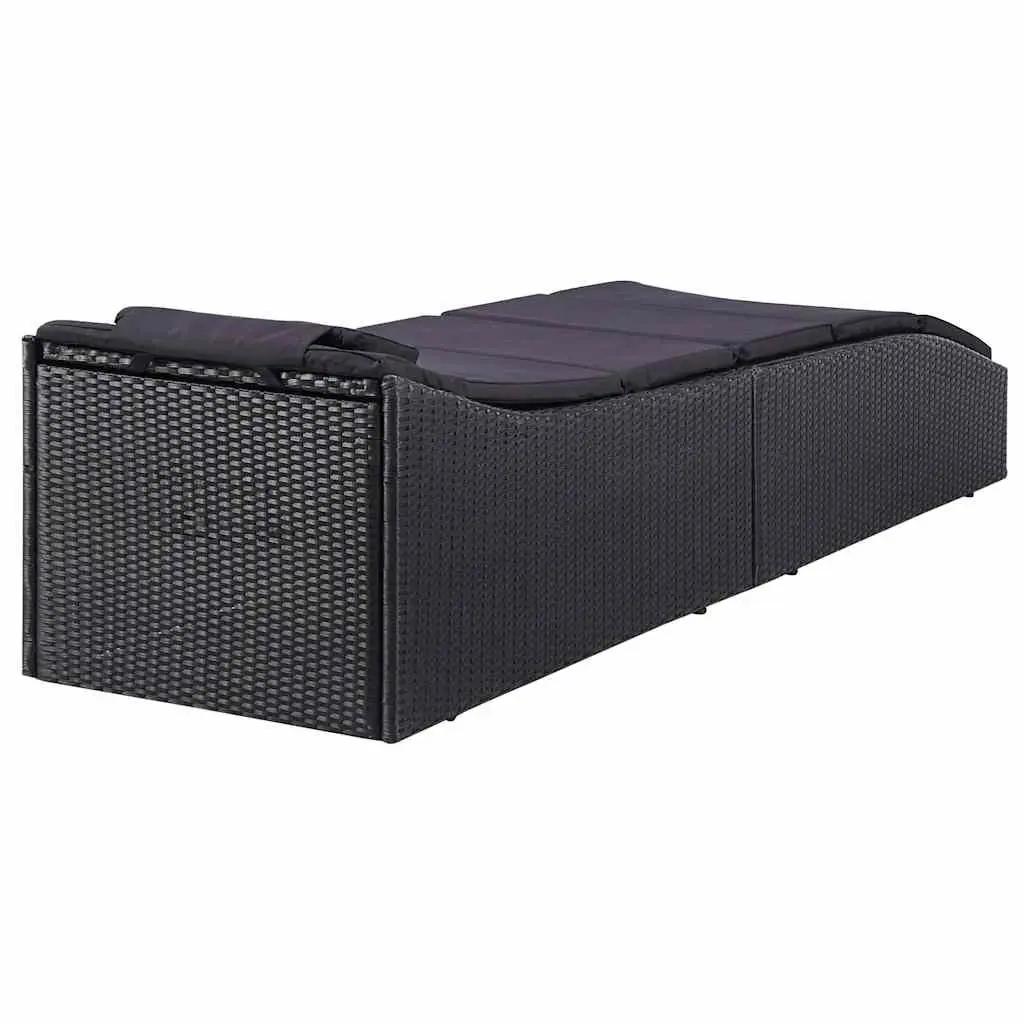 Sun Lounger Recliner Chair Outdoor Sunbed Poly Rattan Garden Patio Furniture