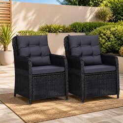 Elevate Your Outdoor Space with 2 pcs Black Chairs Set