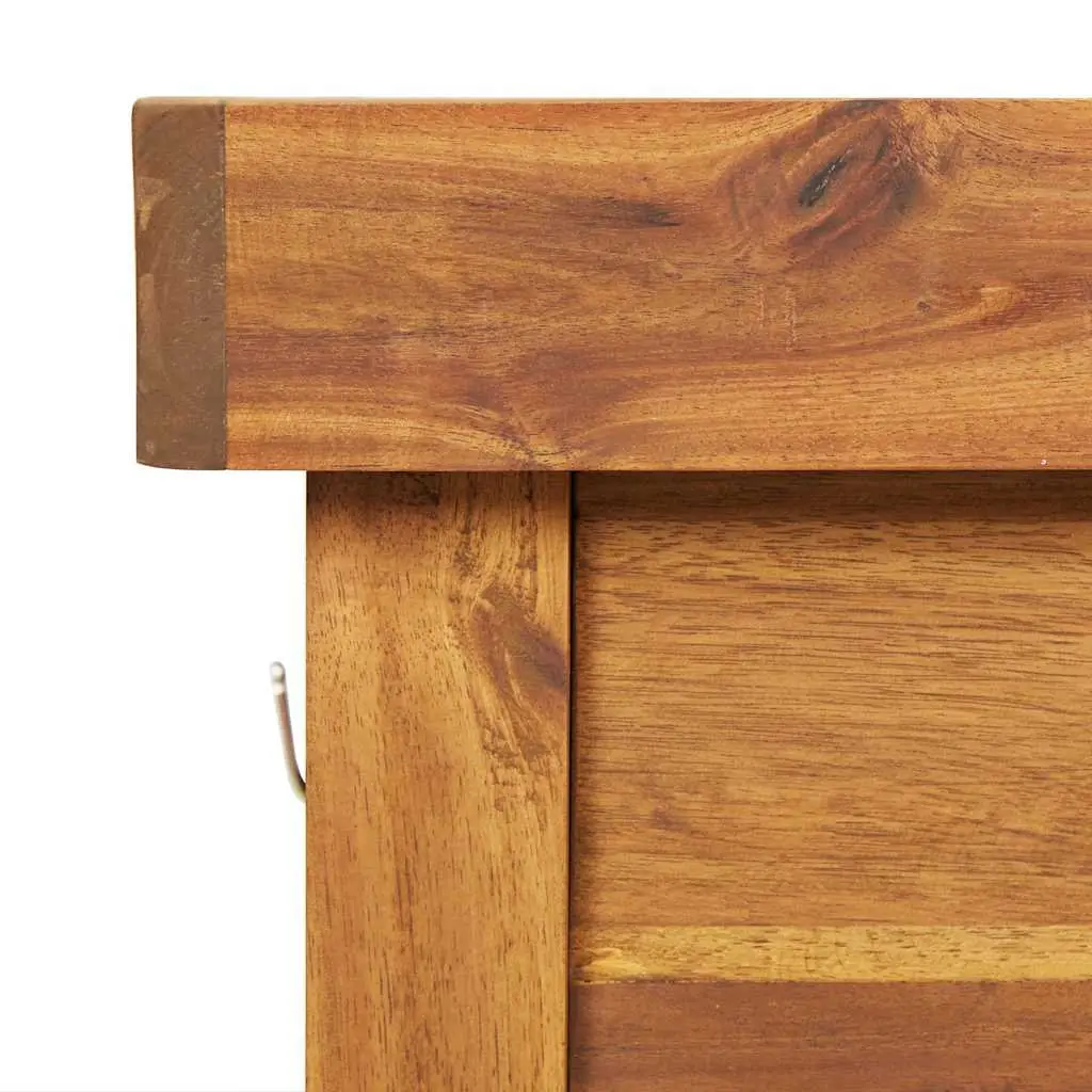 Garden Work Bench Solid Acacia Wood Zinc Top Potting Table with Bottom Storage Shelf