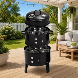 Elevate Outdoor Dining with the 3-in-1 Charcoal Smoker Grill