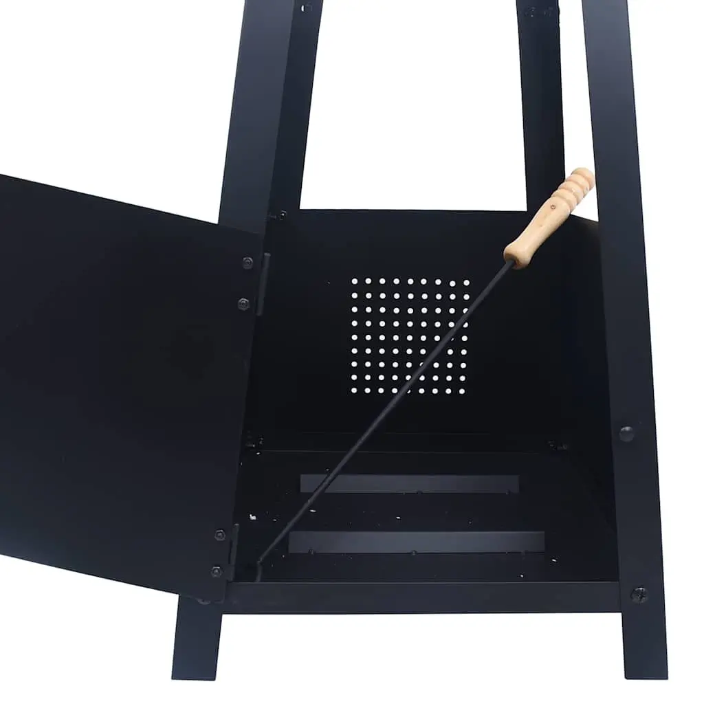 Fire Pit Black Pyramid Outdoor Heater Steel Bowl Fireplace