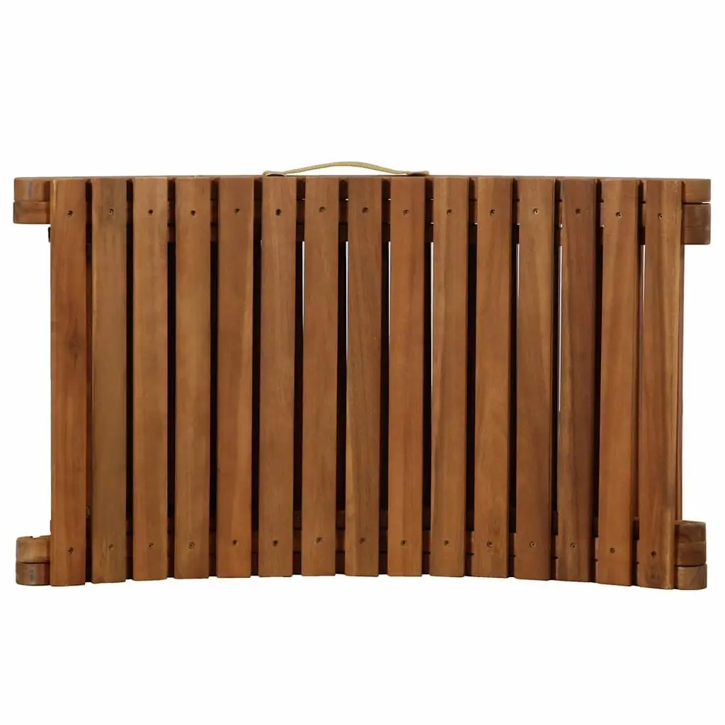 Sun Lounger Folding Acacia Wood Garden Chair with Cushion Grey