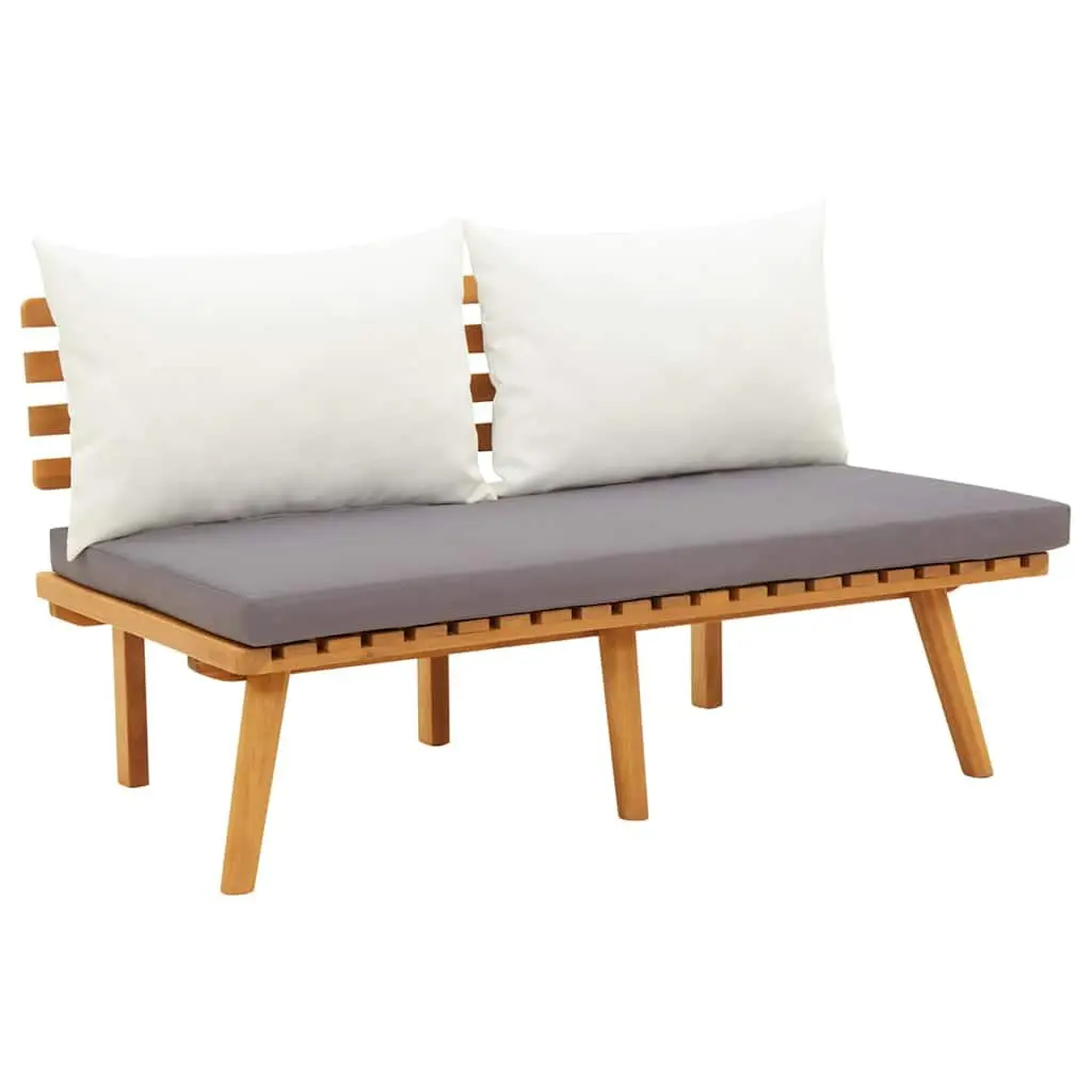 Garden Bench 115cm Solid Acacia Wood Frame with Padded Cushions
